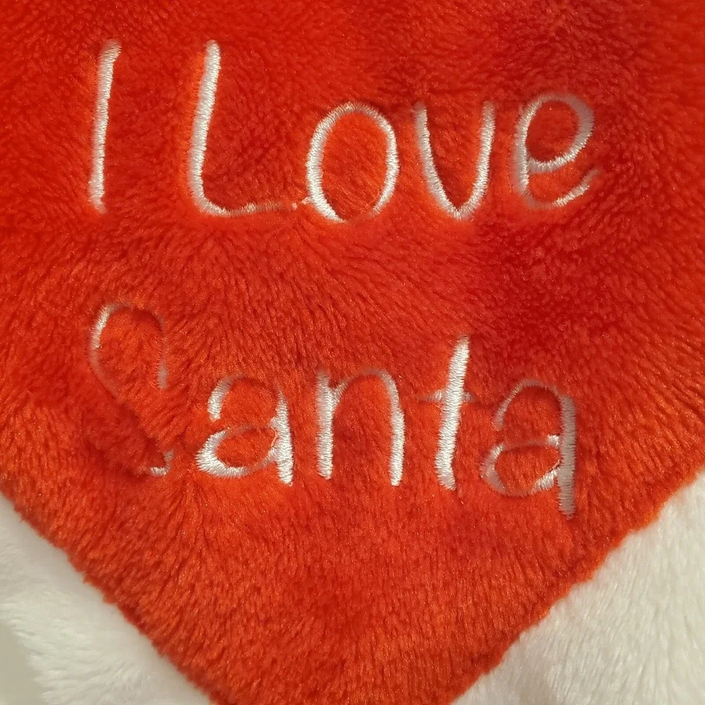 Little Me Baby Lovey  I Love Santa Rattle Christmas Holiday Red White Winter Toy
